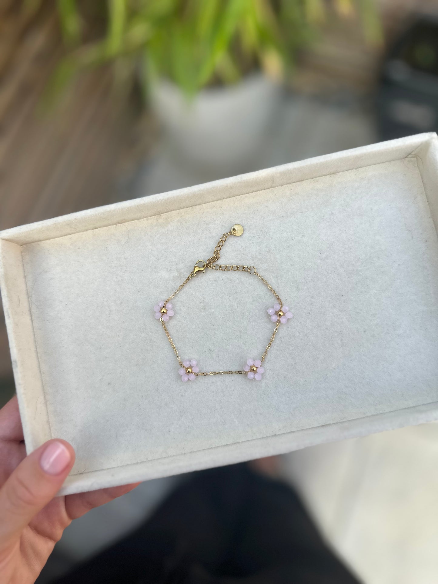 Pink Daisy Bracelet