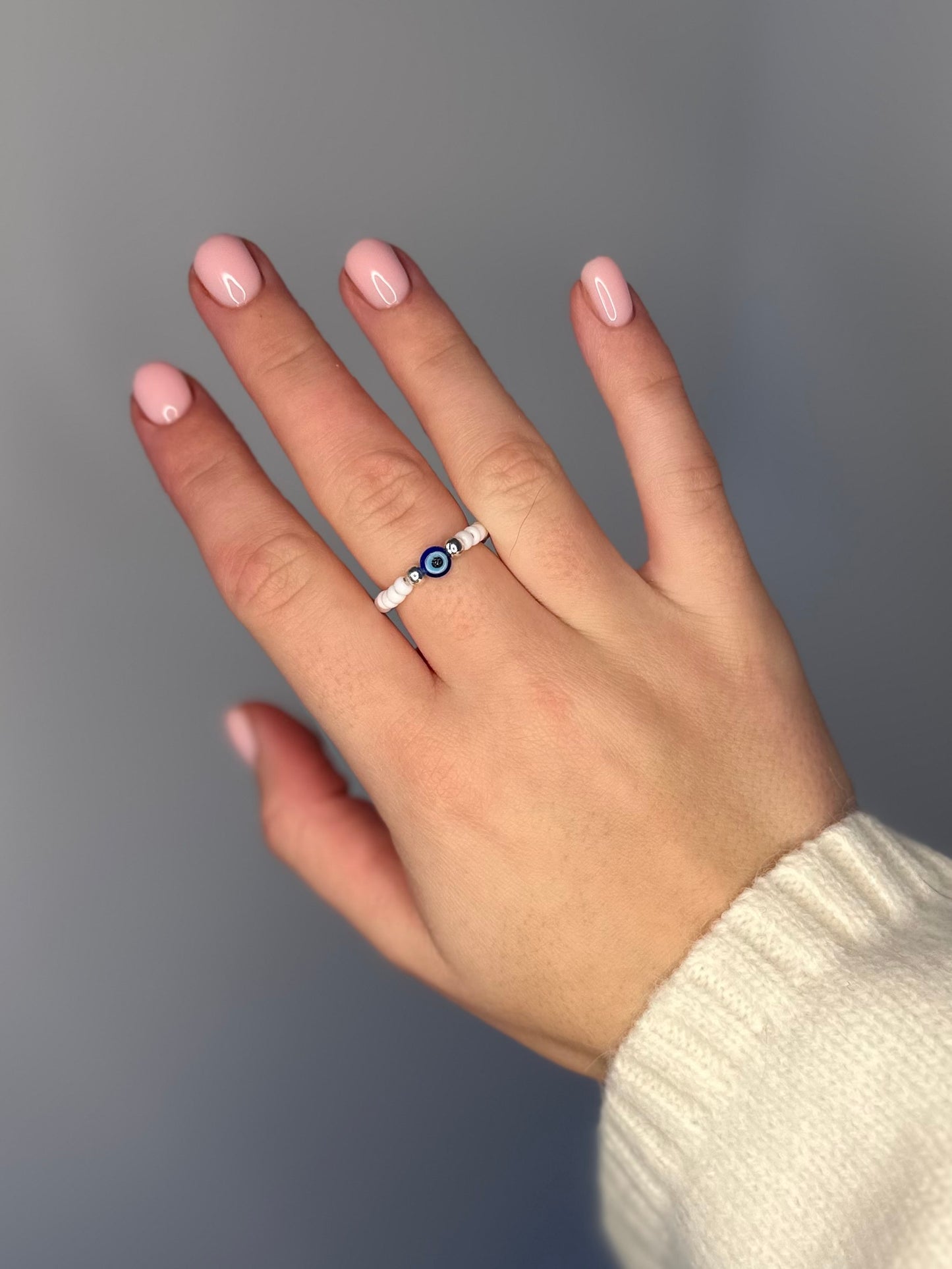 Beaded Evil Eye Ring