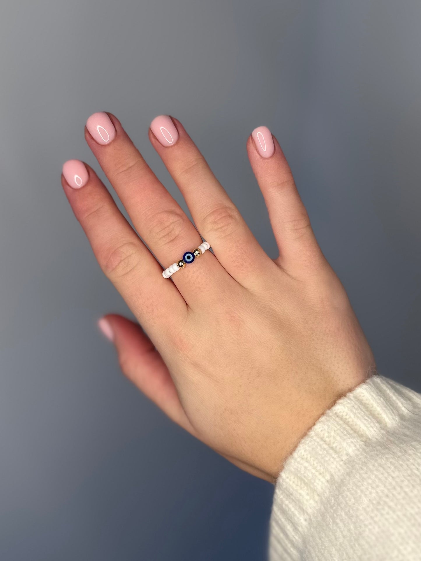 Beaded Evil Eye Ring