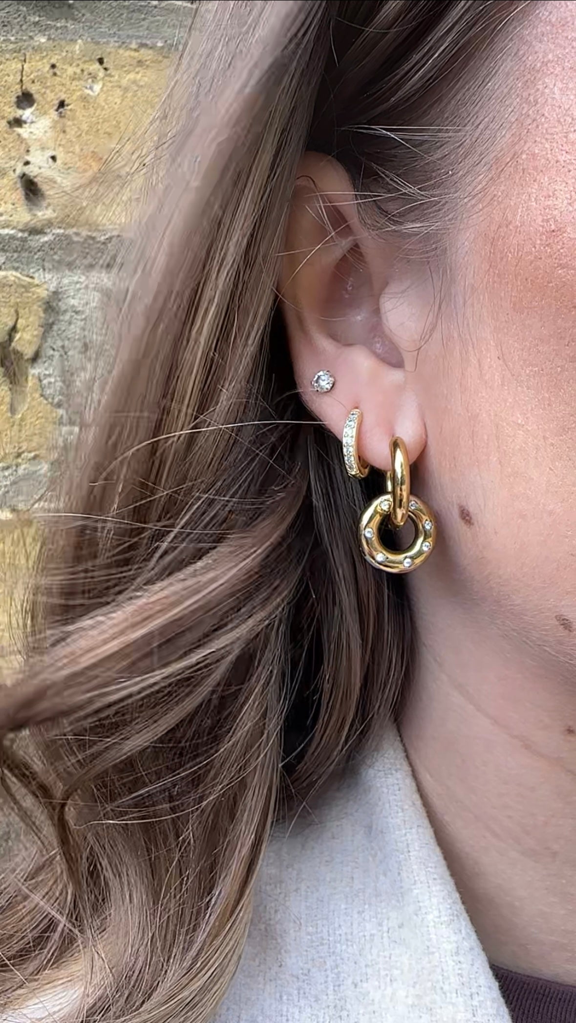 Double Hoops Gold