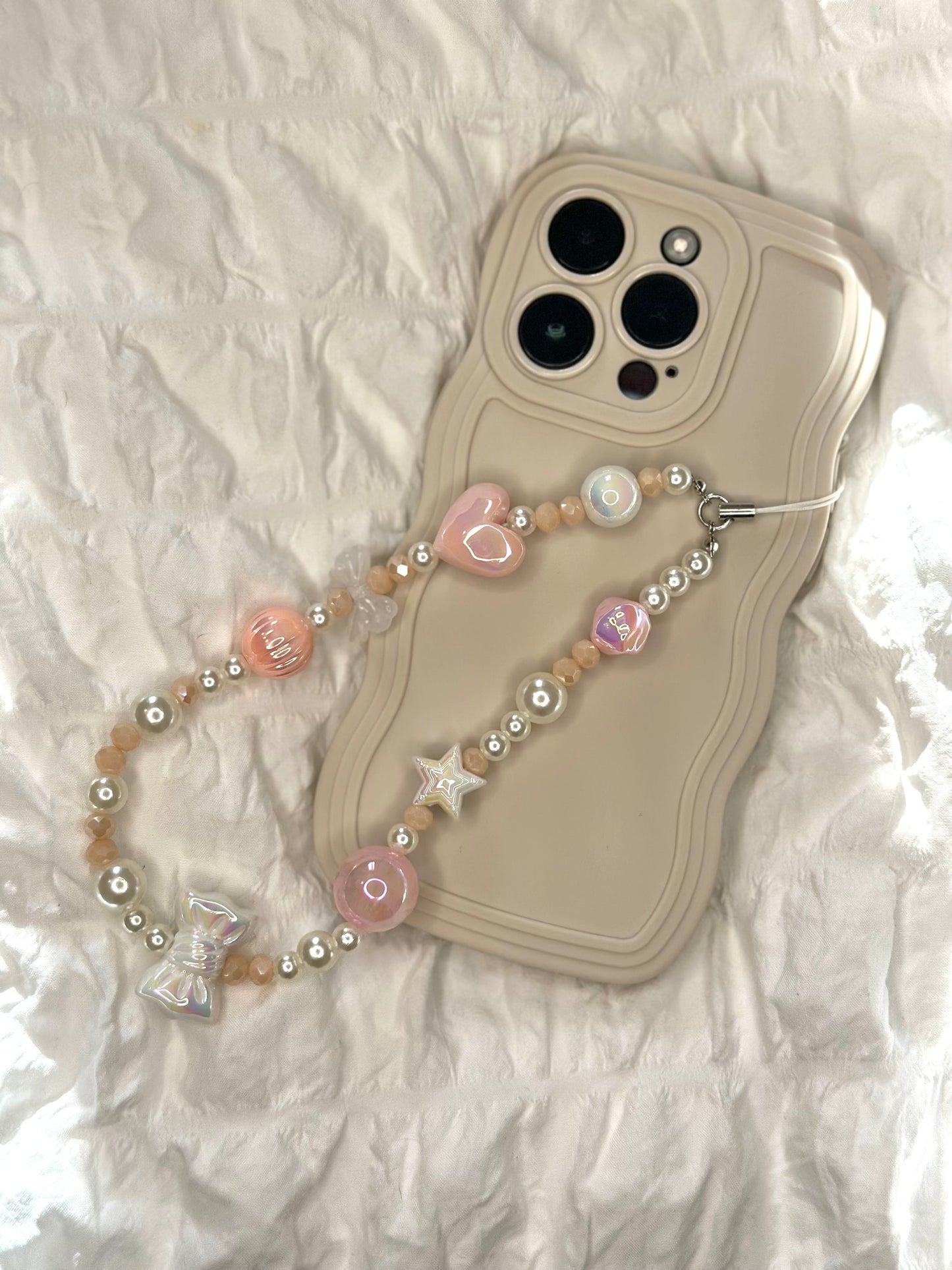 Pink Heart Phone Charm