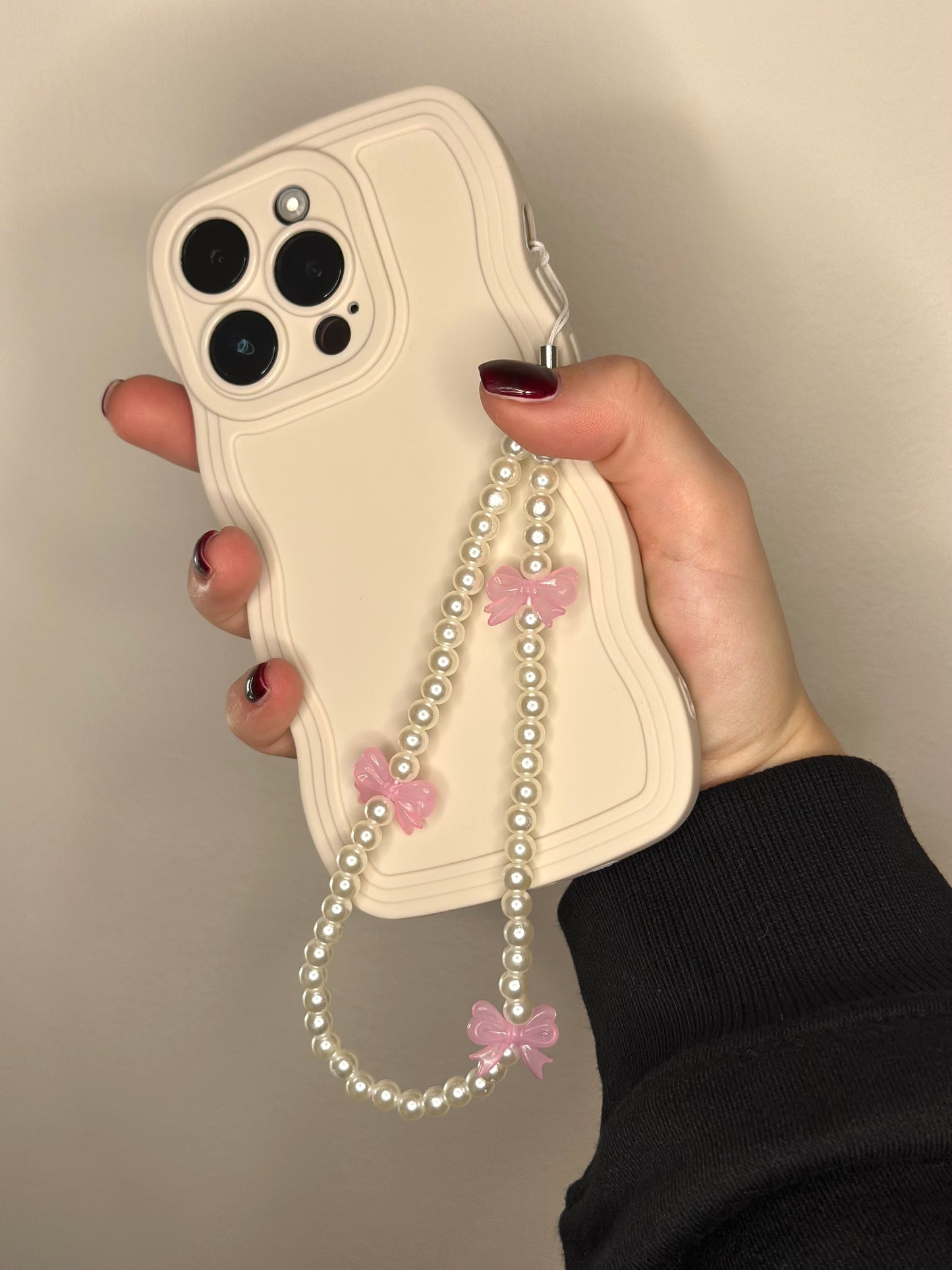 Pink Bows & Pearls Phone Charm