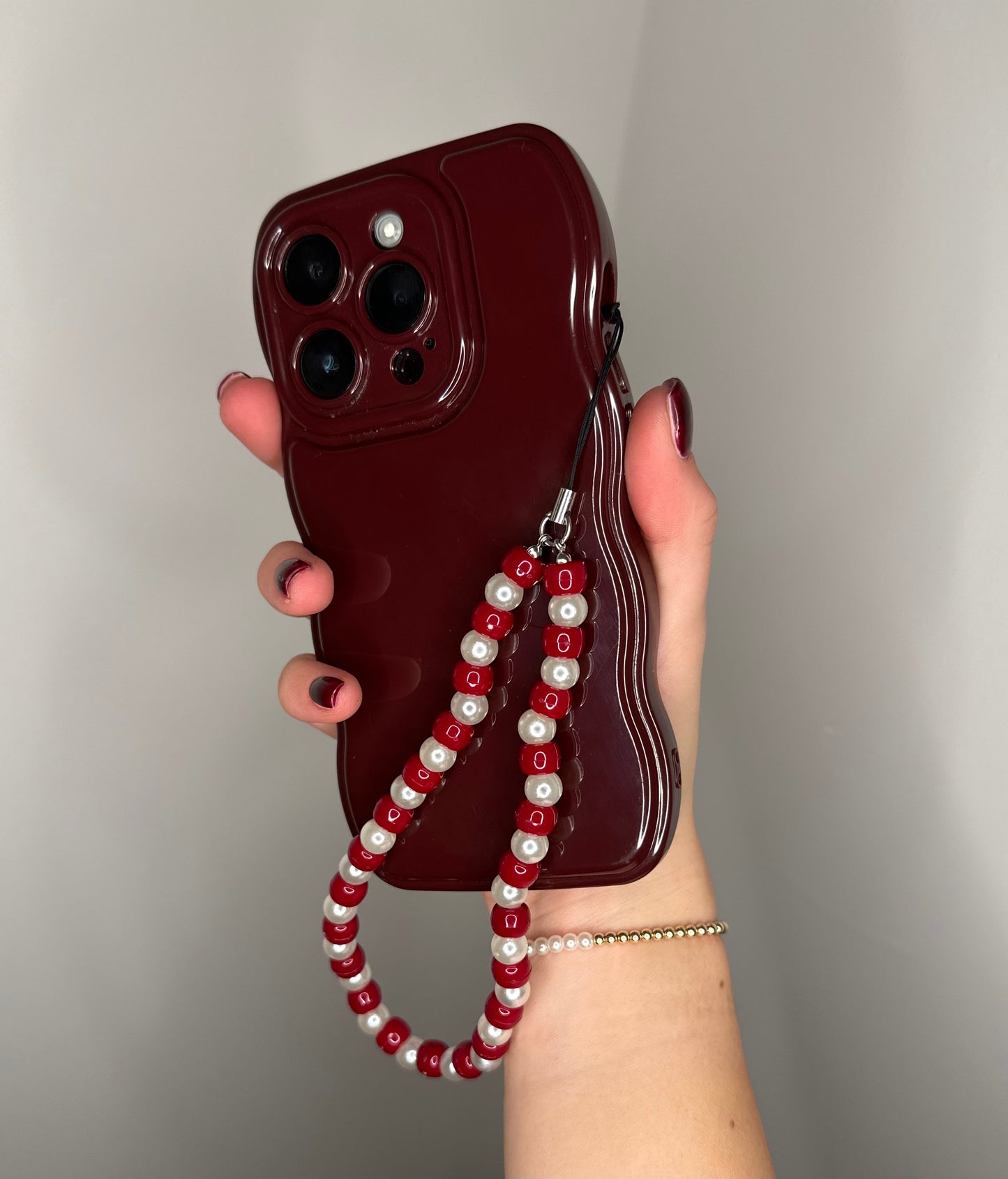 Burgundy Phone Charm