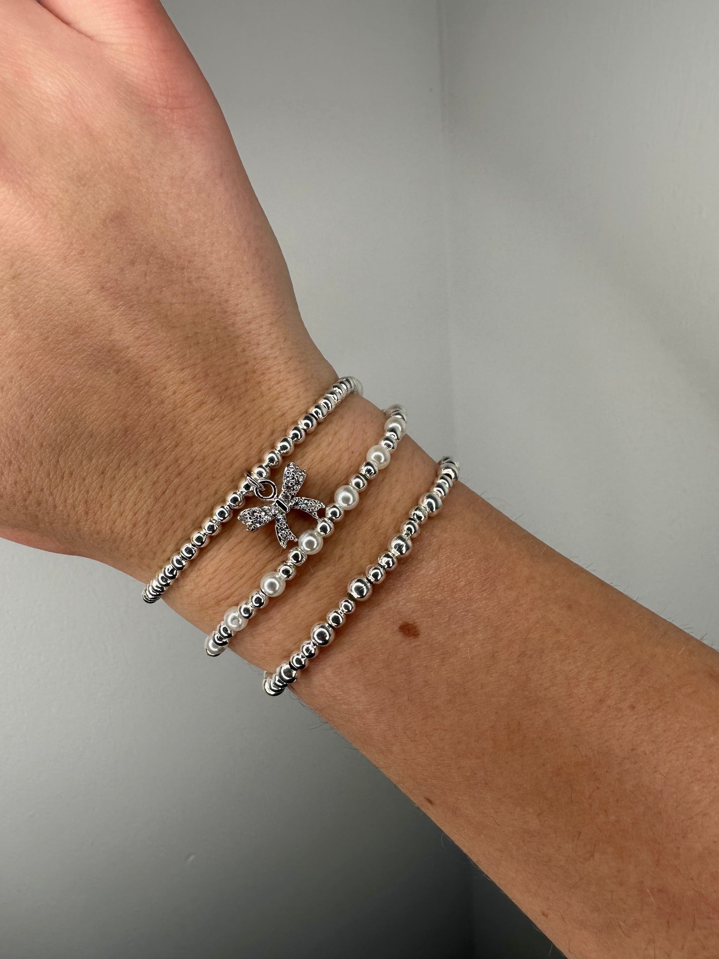 Crystal Bows Silver