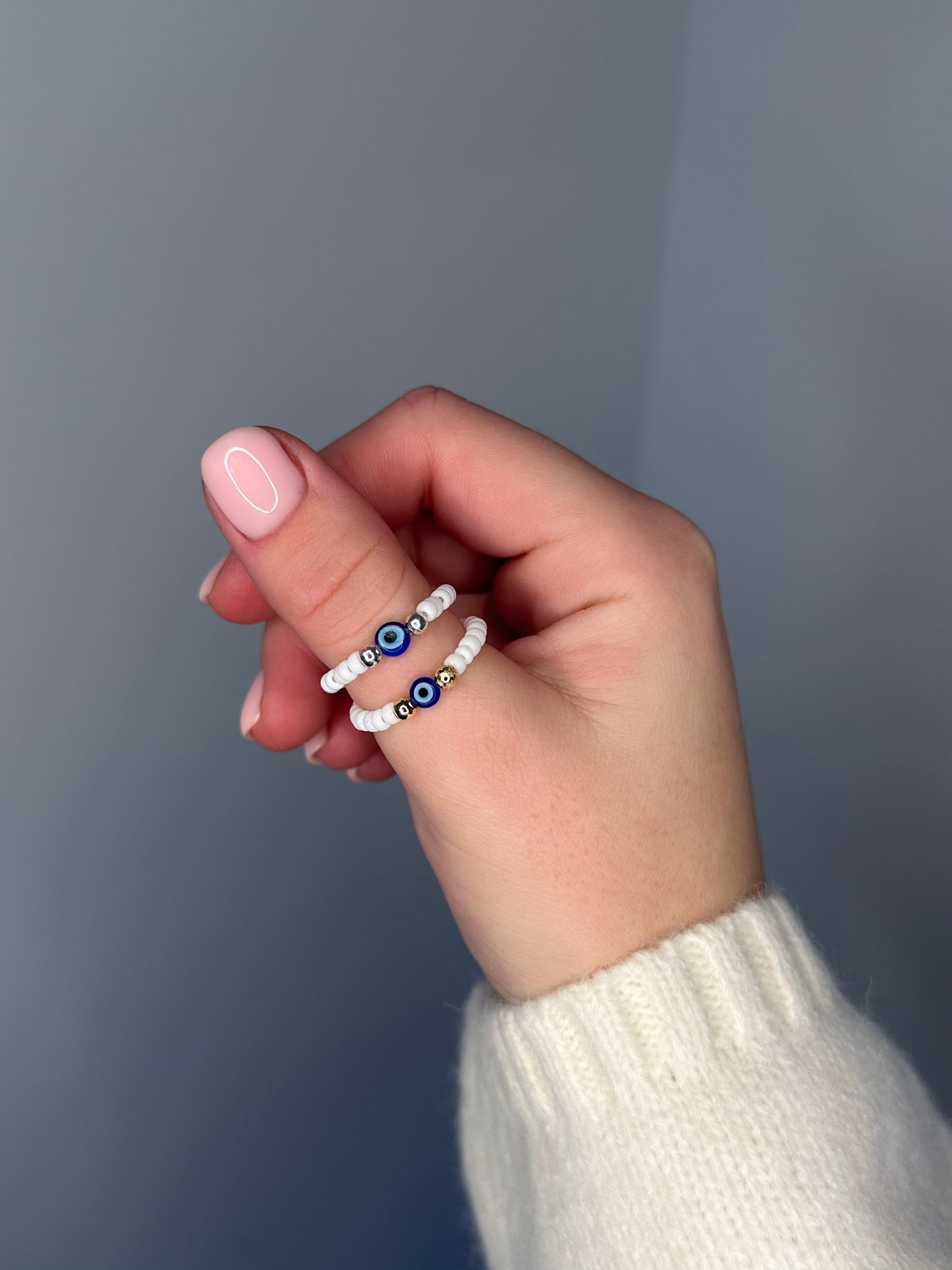 Beaded Evil Eye Ring