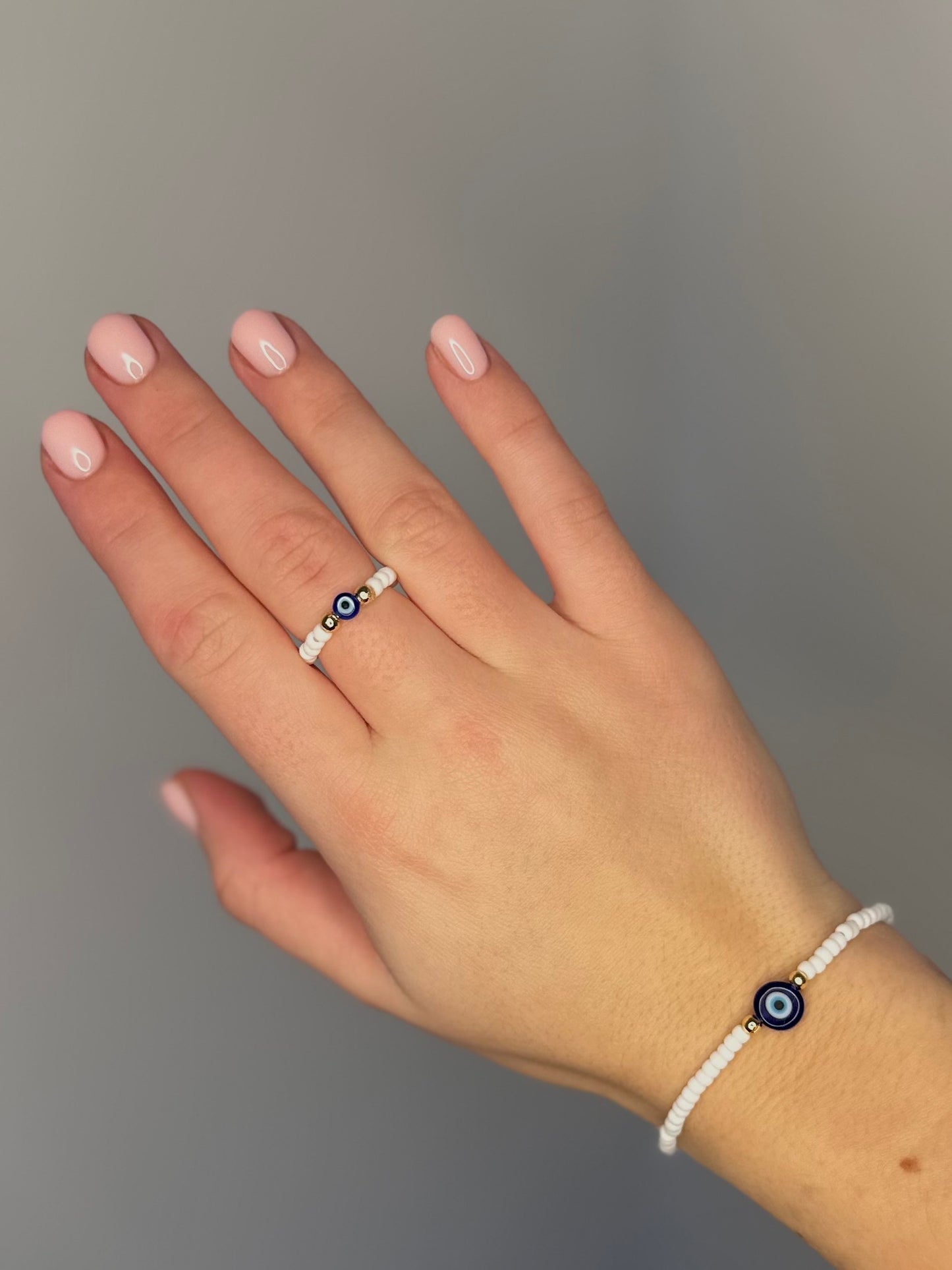Beaded Evil Eye Ring