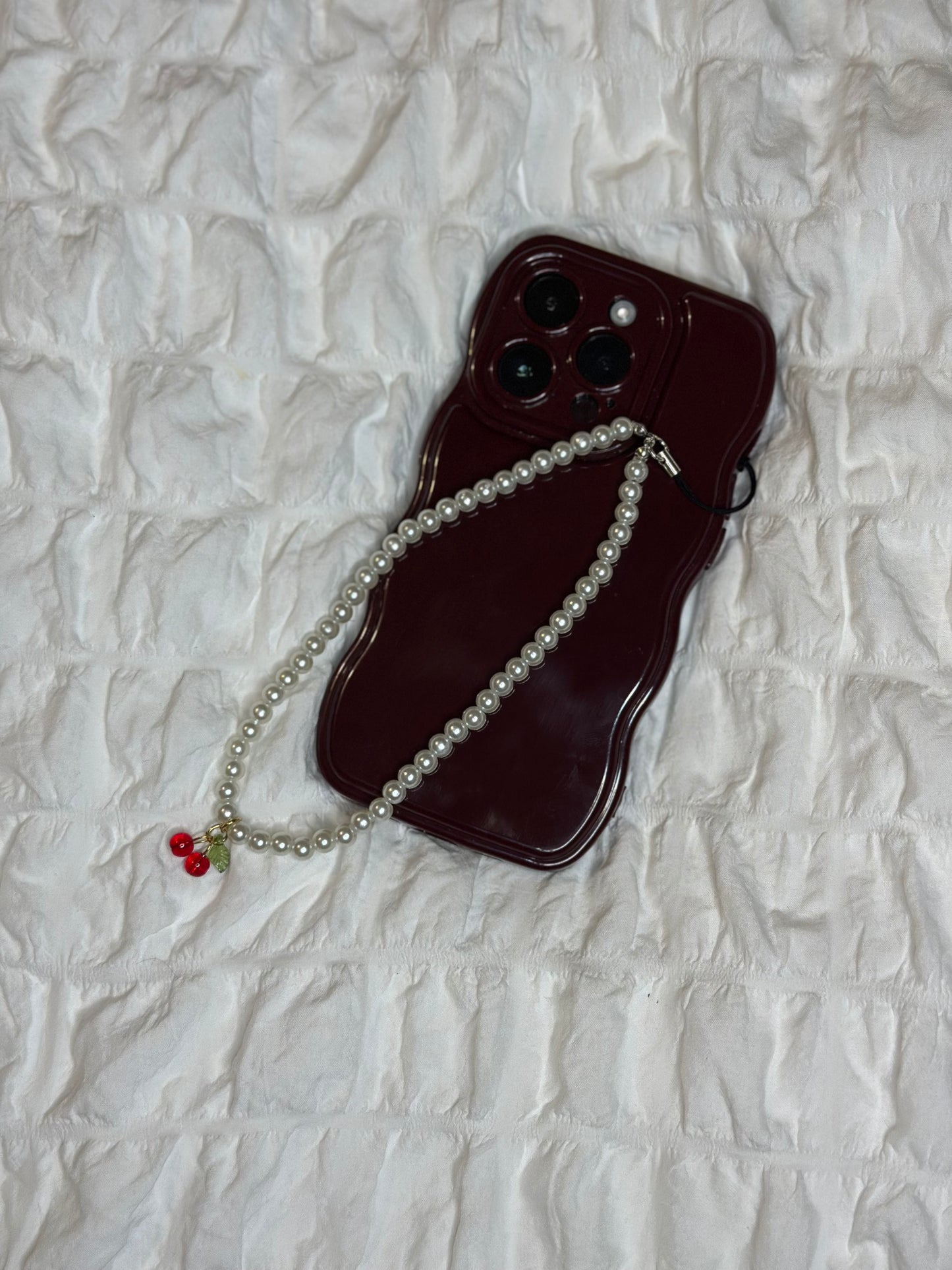 Cherry & Pearls Phone Charm