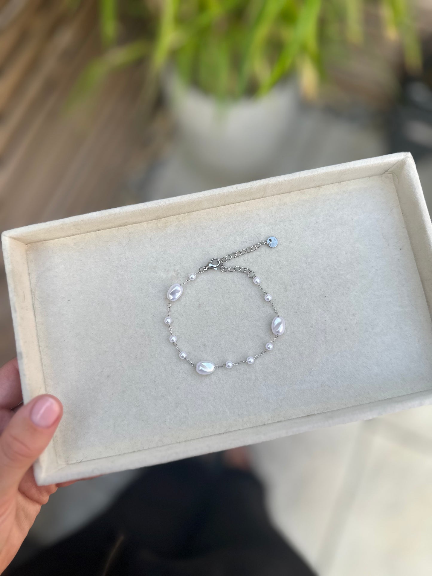 Silver Pearl Bracelet