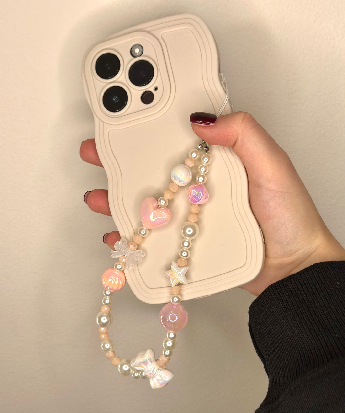 Pink Heart Phone Charm