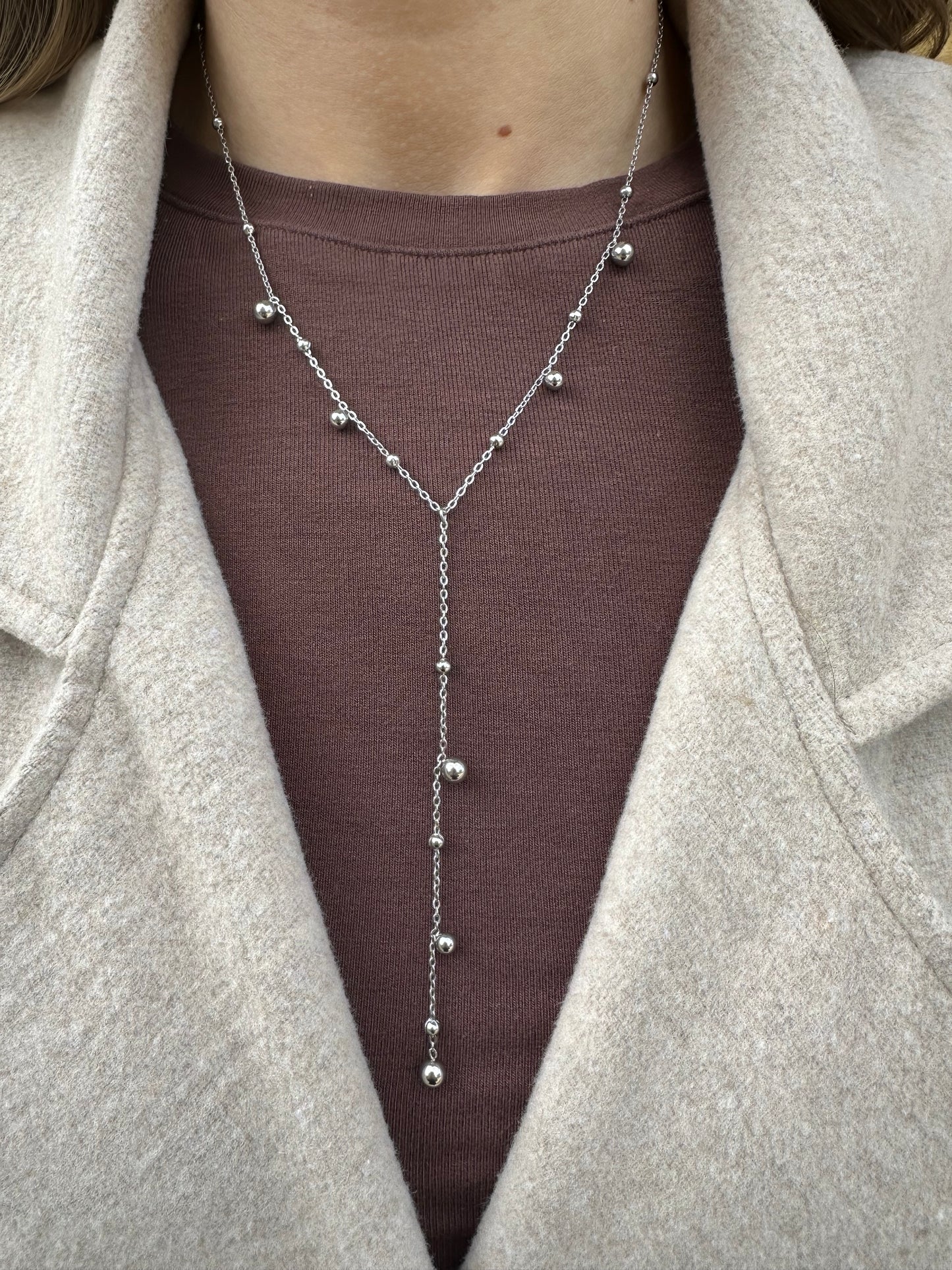Y Necklace Silver