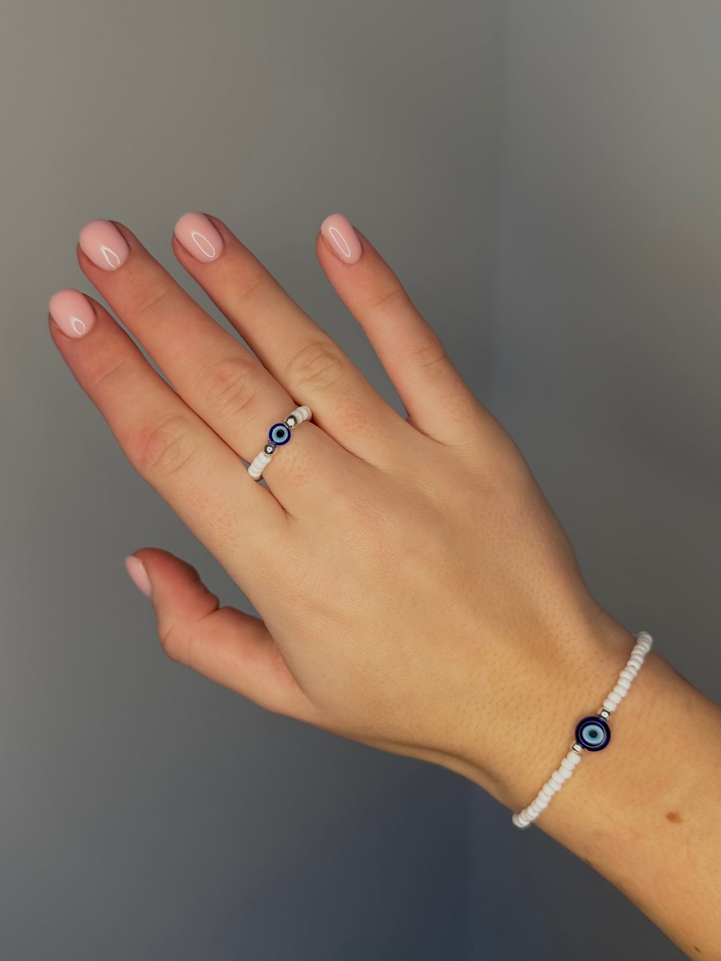 Beaded Evil Eye Ring