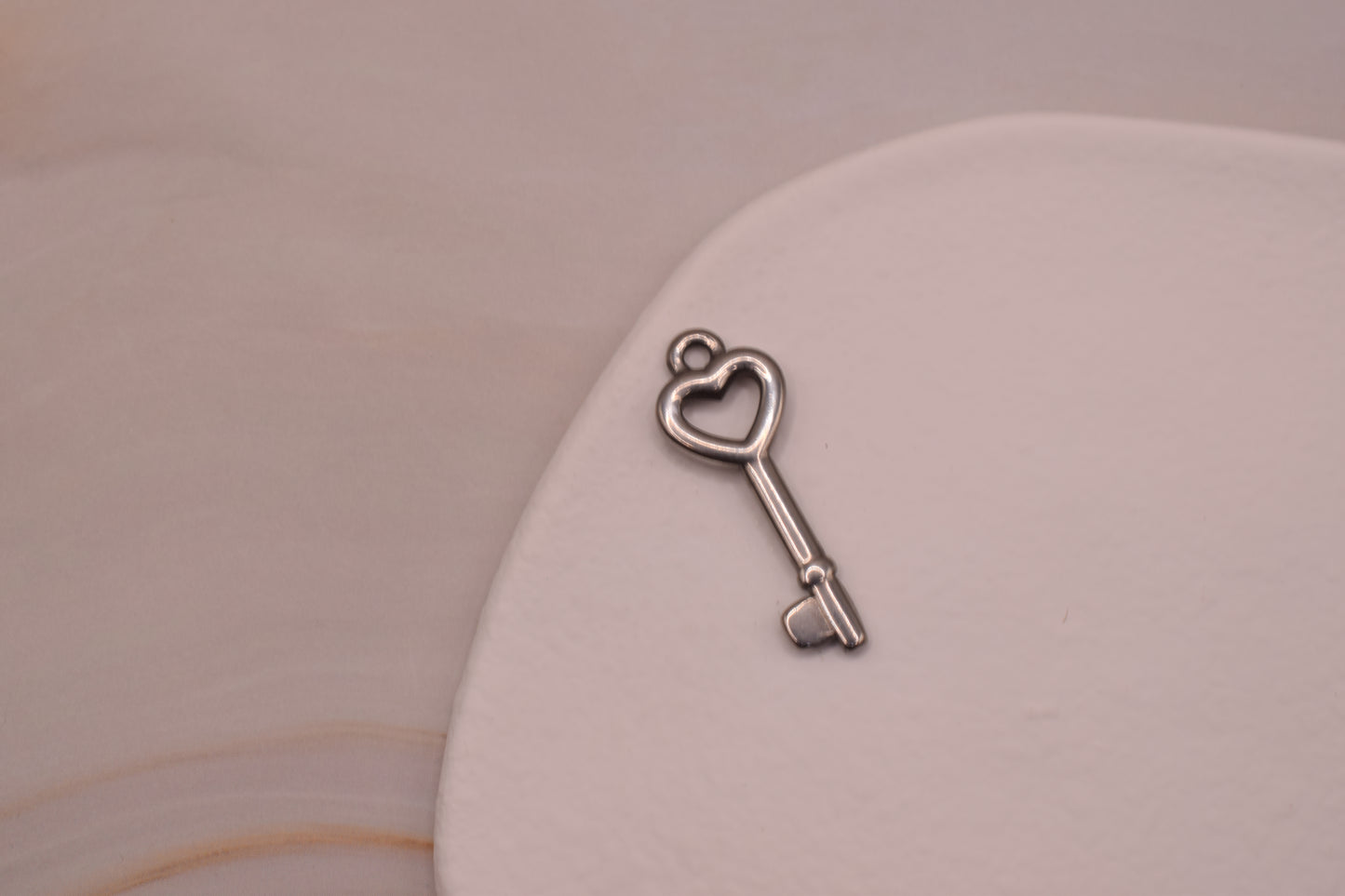 Silver Heart Key
