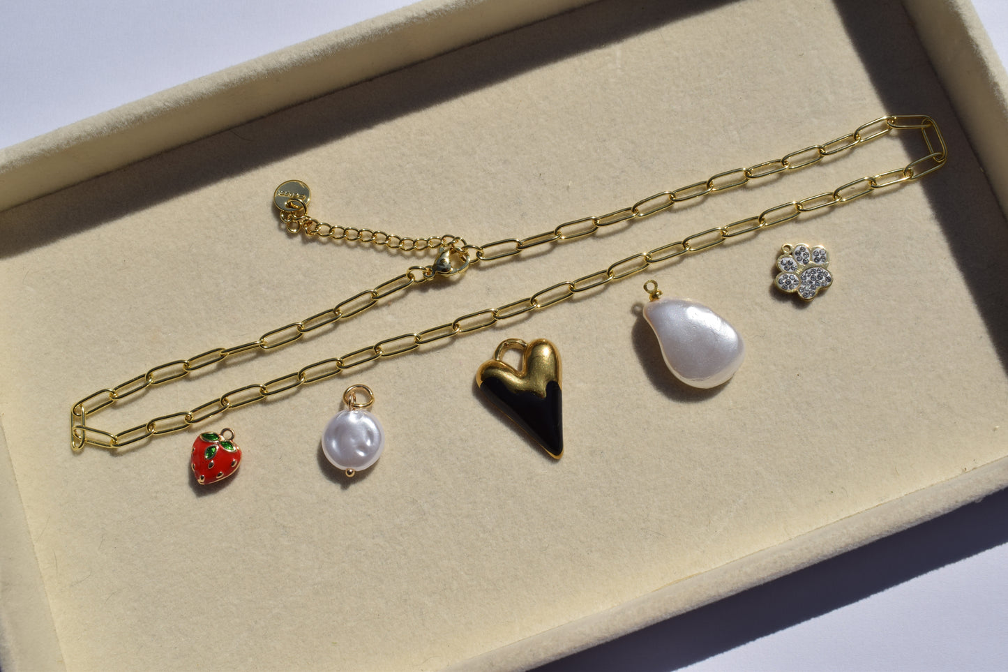 Gold Large Dripping Black Heart