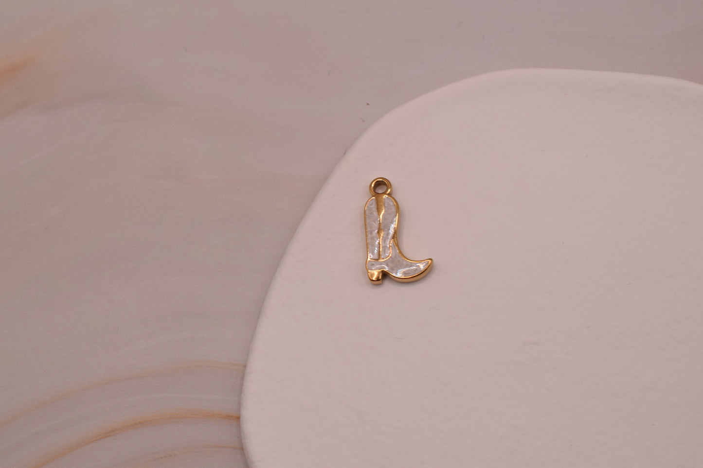 Gold White Cowboy Boot