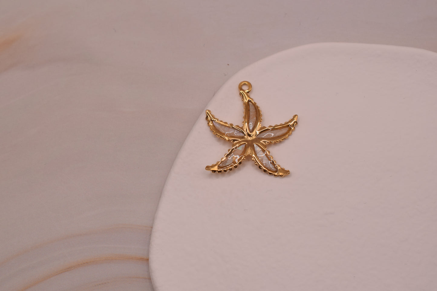 Gold & White Starfish
