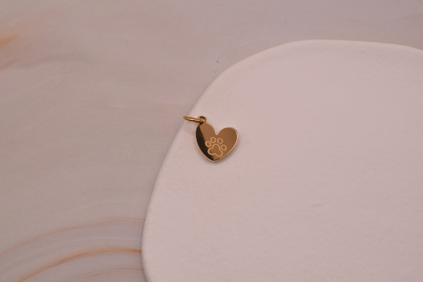 Gold Heart with Paw Print