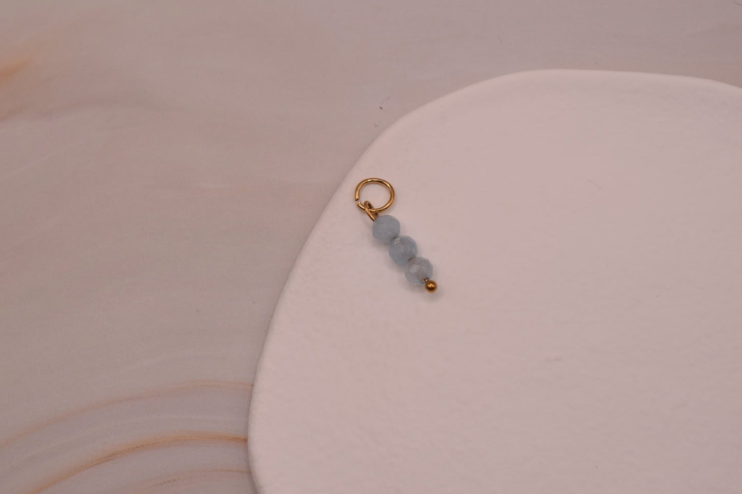 Small Blue Bead Stack Gold