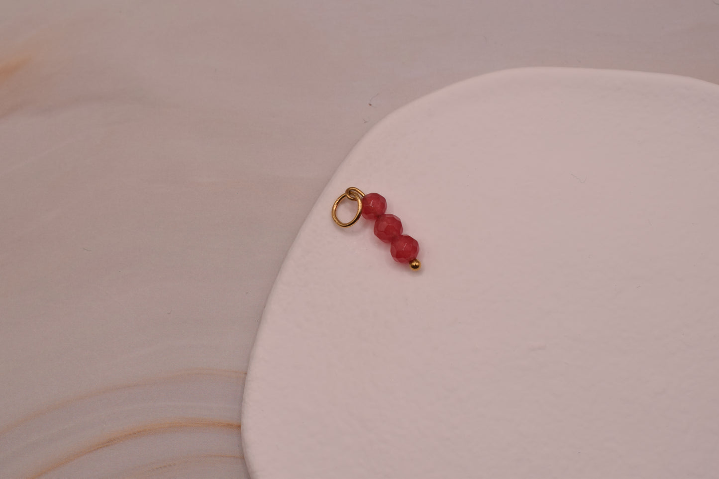 Small Red Bead Stack Gold