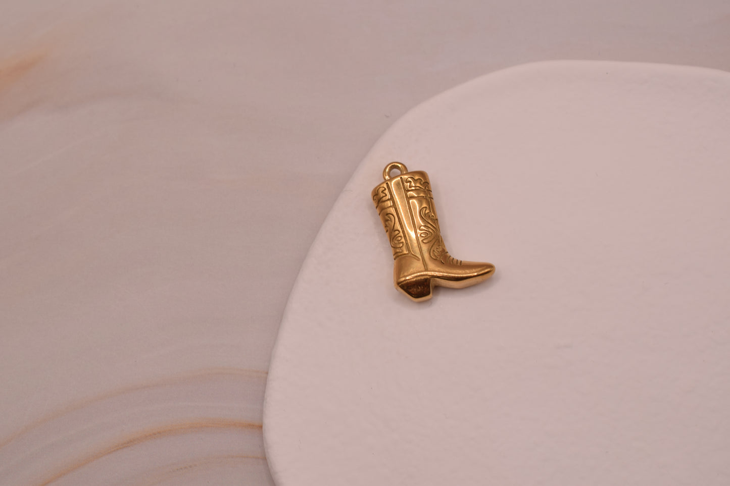 Gold Solid Cowboy Boot