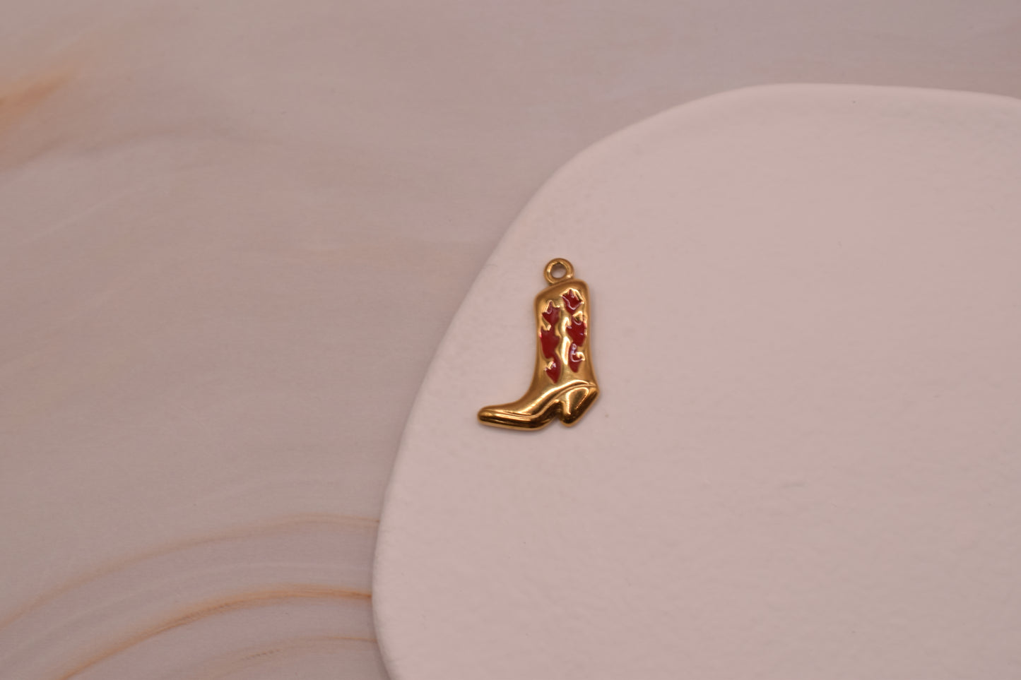 Gold Red Cowboy Boot