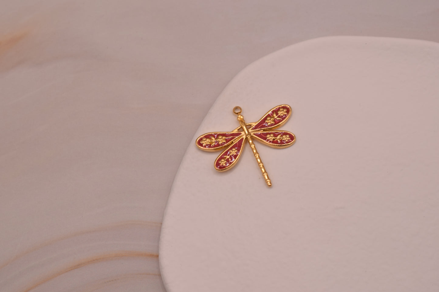 Gold & Red Dragonfly