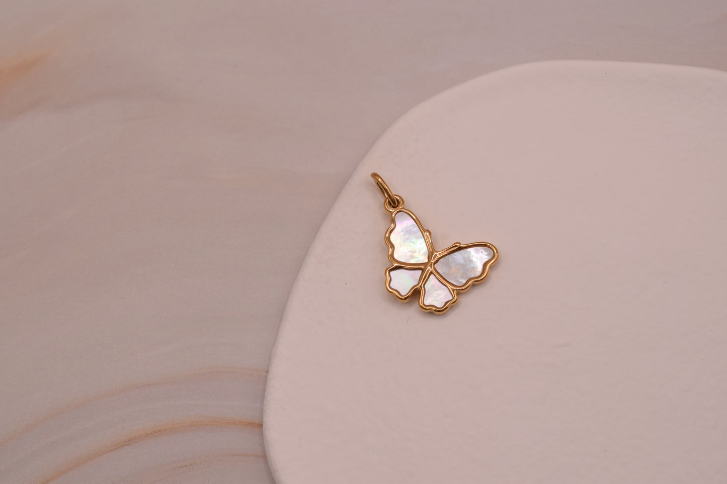 Large Gold & White Butterfly