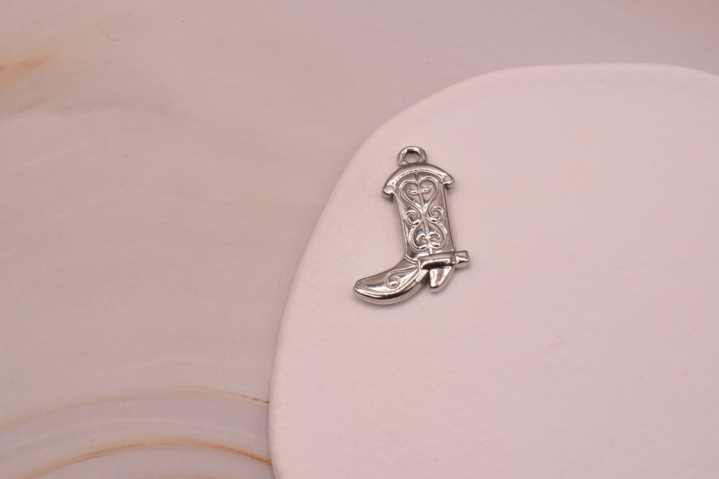 Silver Large Cowboy Boot