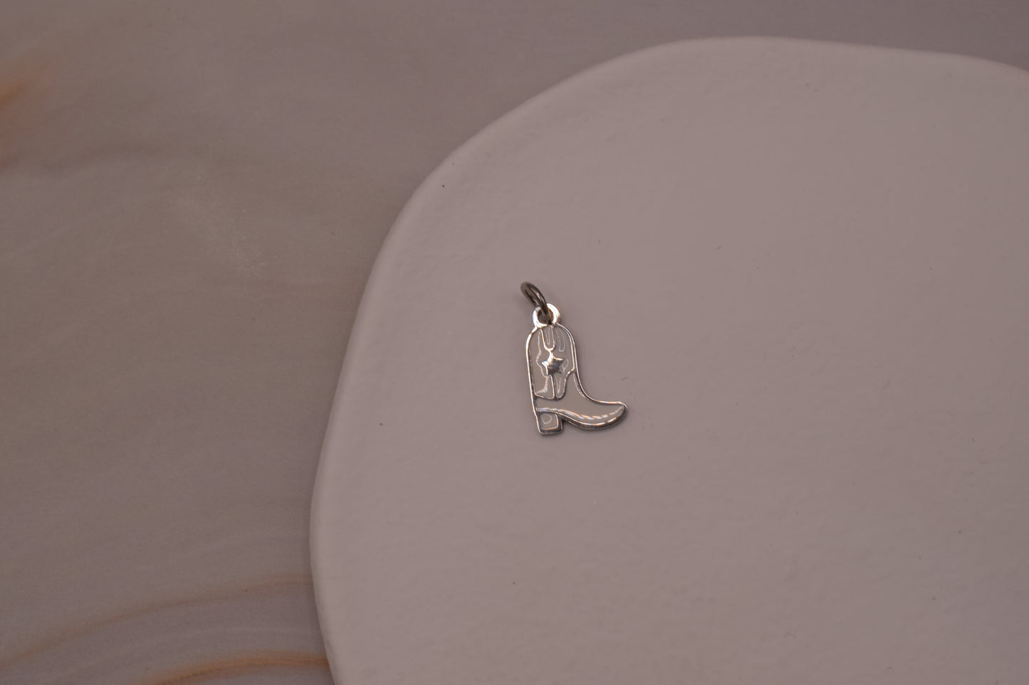 Silver White Cowboy Boot