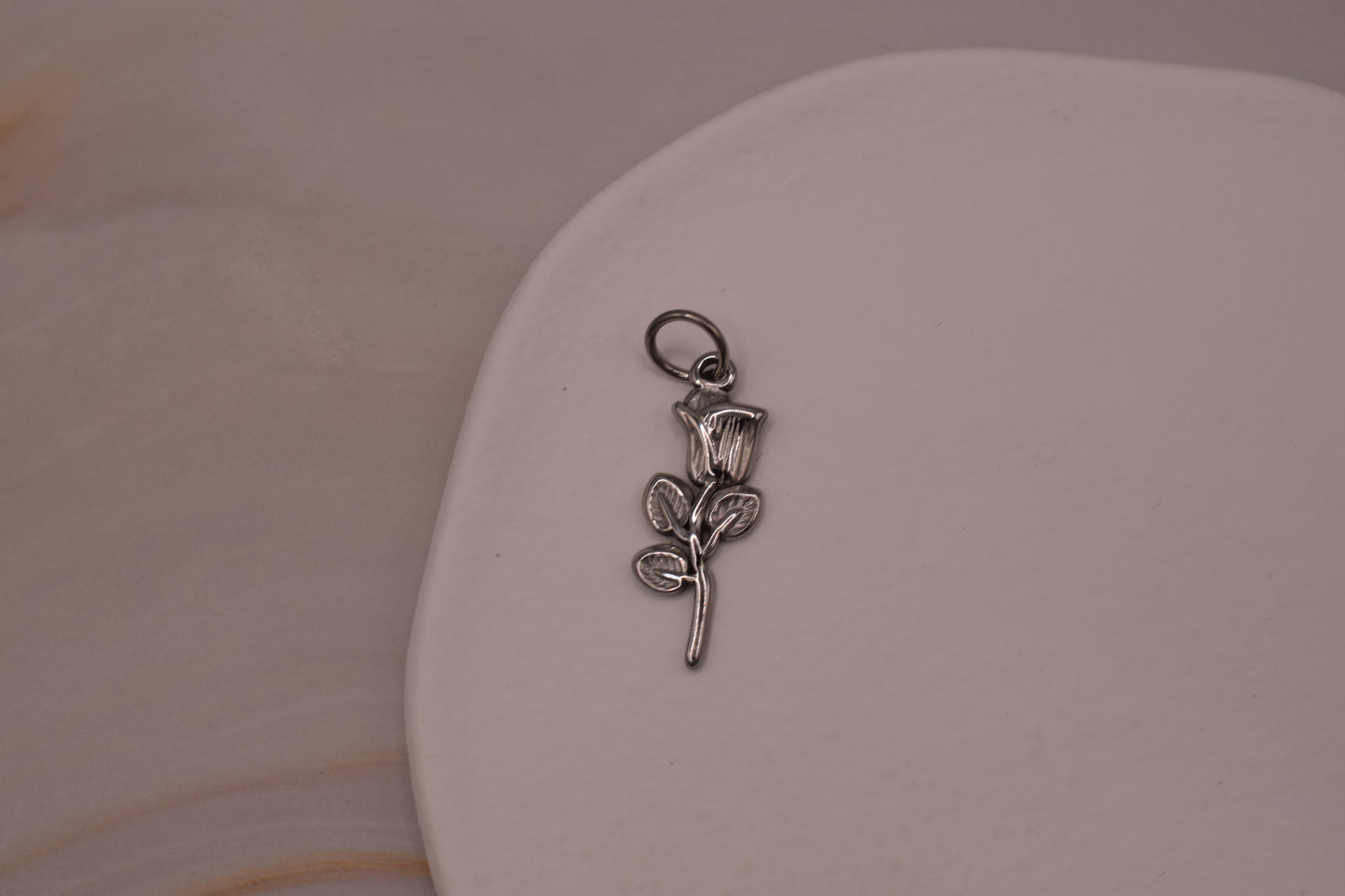 Silver Rose Charm