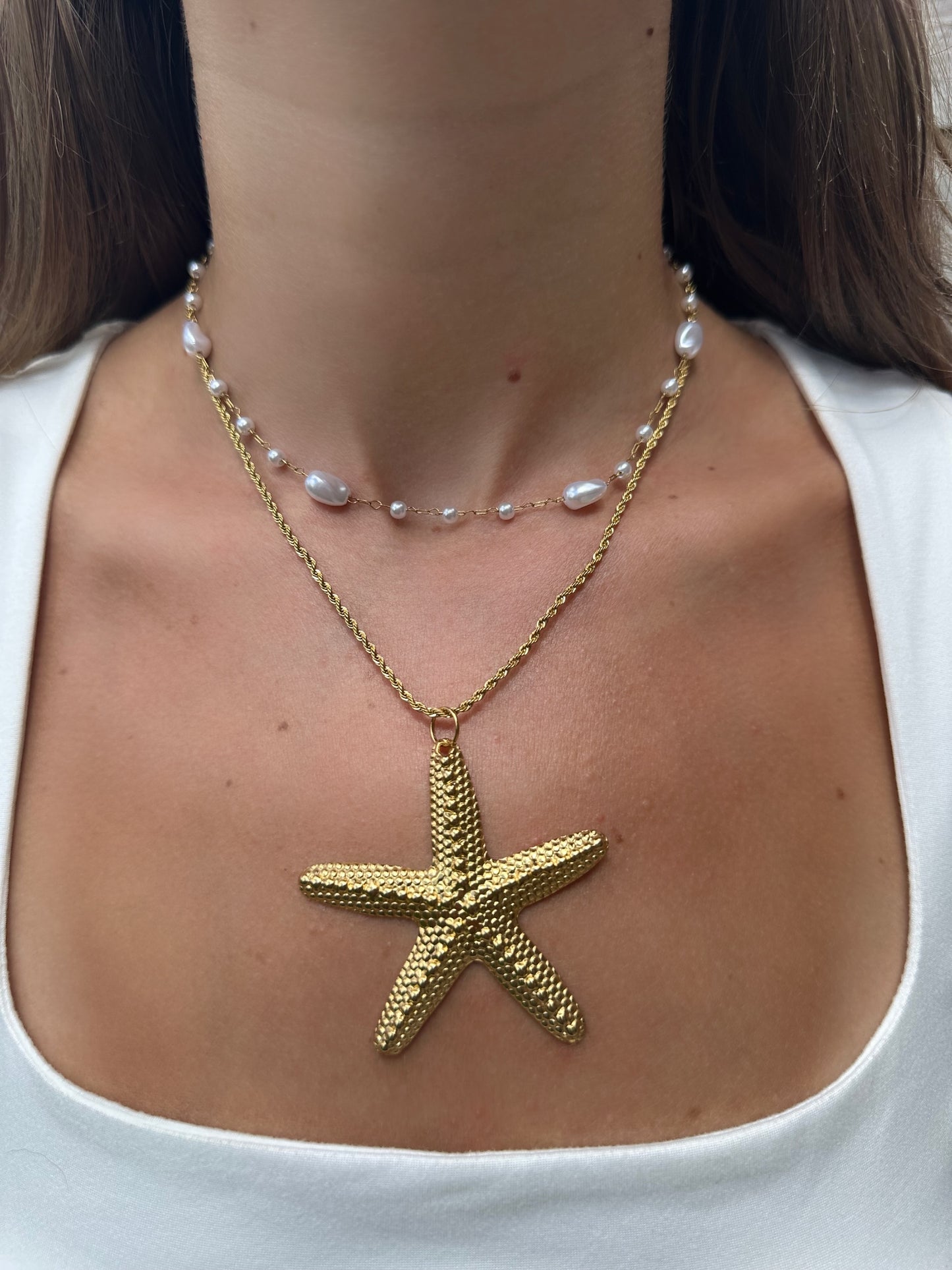 Gold Pearl Necklace