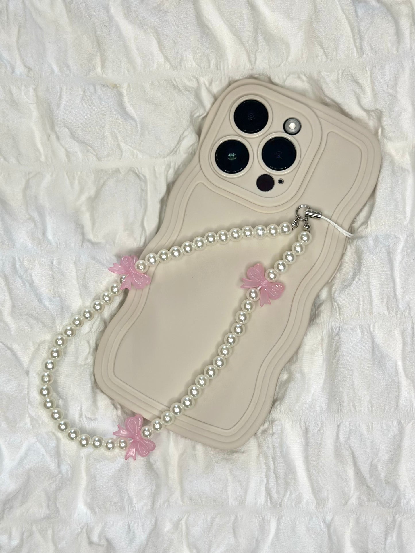 Pink Bows & Pearls Phone Charm