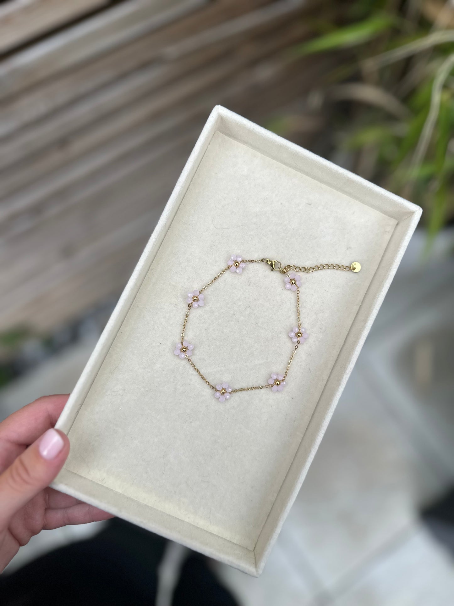 Pink Daisy Anklet
