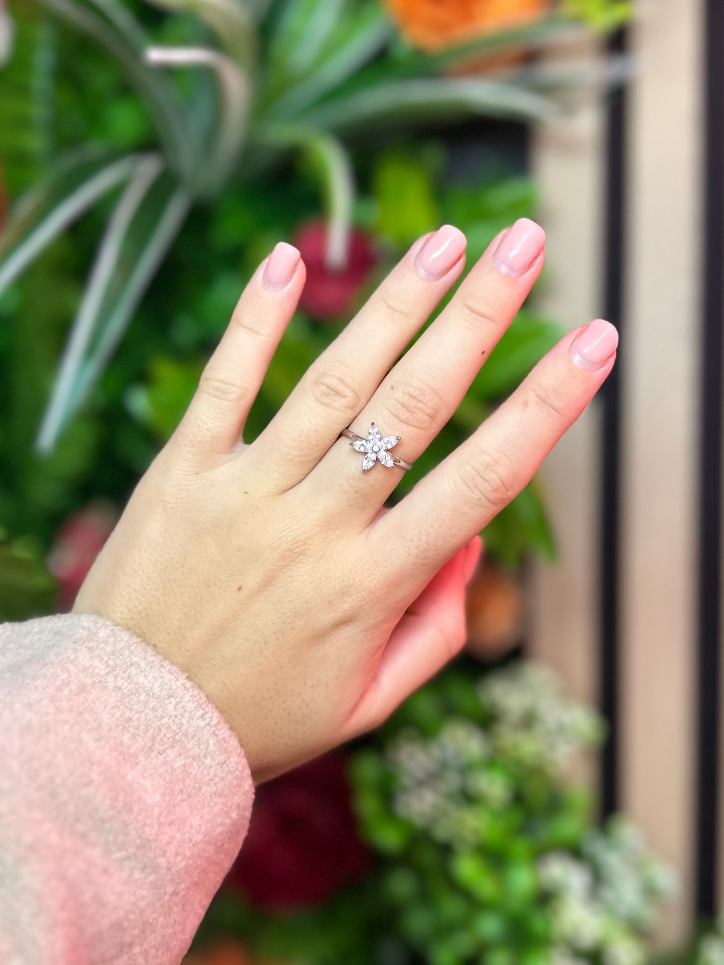 Celestial Petal Ring Silver