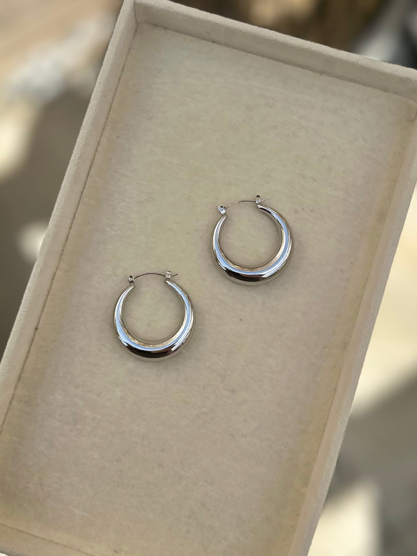 Silver Chunky Hoops