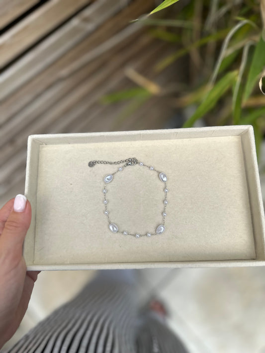 Silver Pearl Anklet