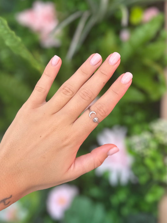 Golden Eclipse Ring Silver