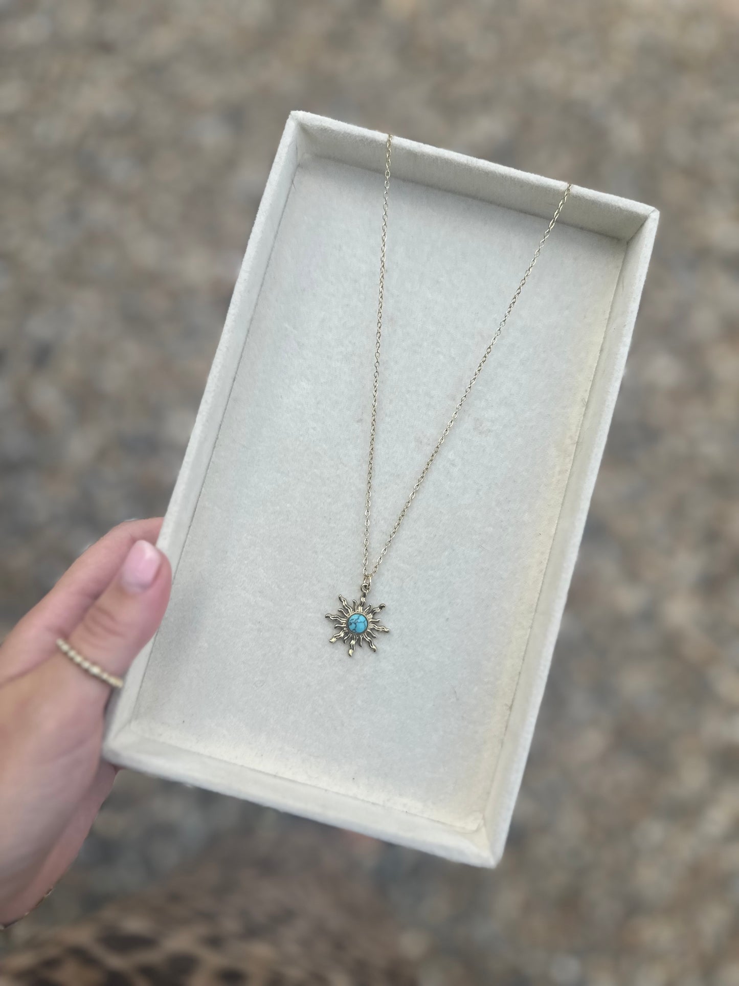 Blue Sun Necklace Gold