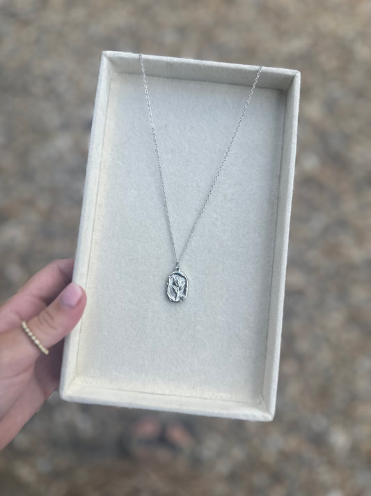 Silver Rose Necklace