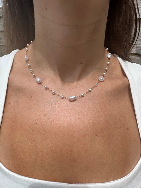Silver Pearl Necklace