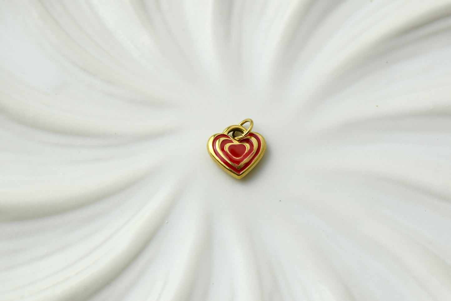 Layered Red Heart Gold