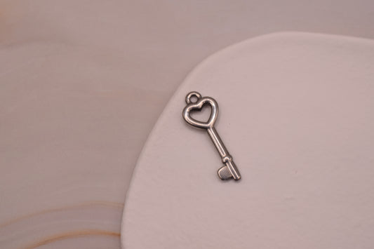 Silver Heart Key