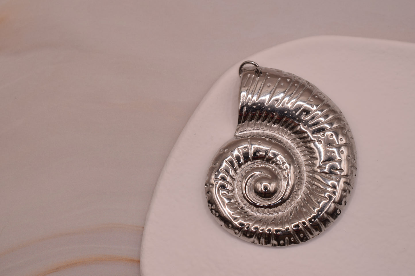 Large Spiral Shell Silver