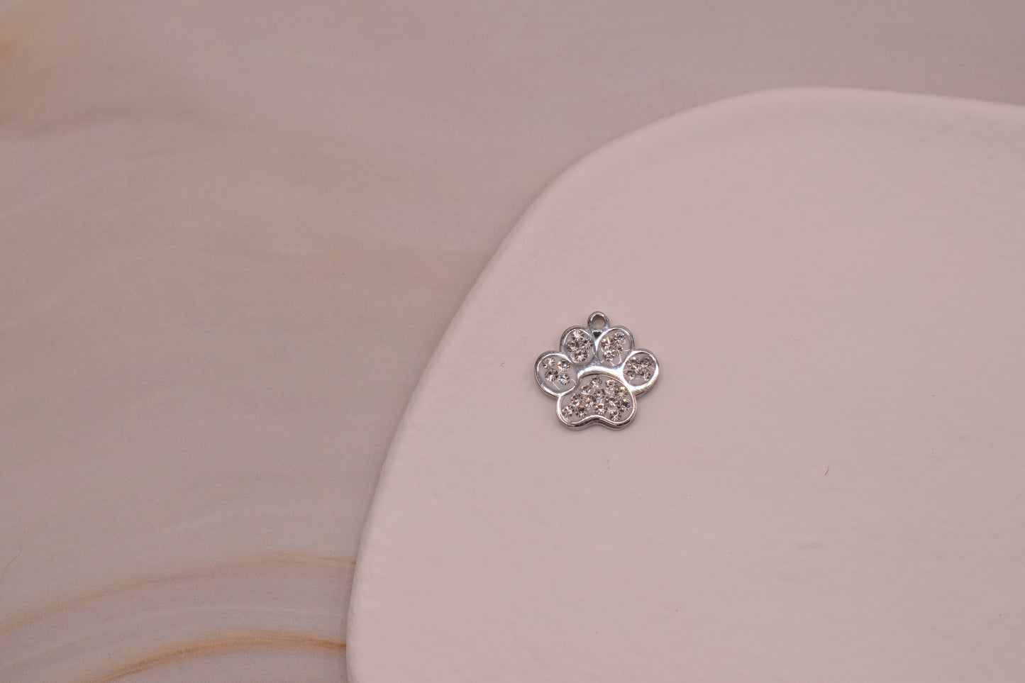 Silver Sparkle Paw Print