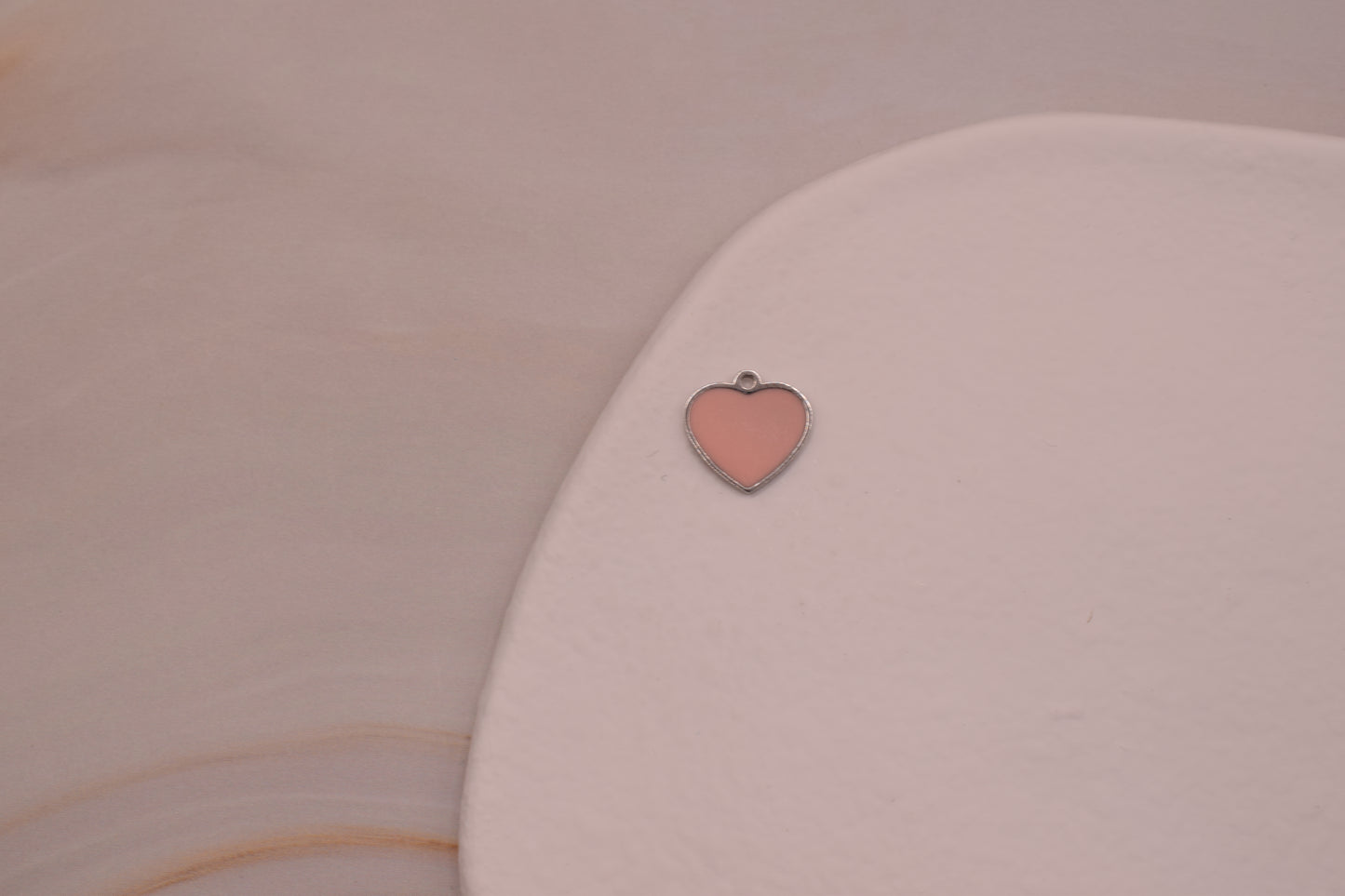 Small pink and silver heart