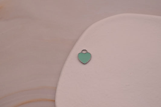 Small green and silver heart