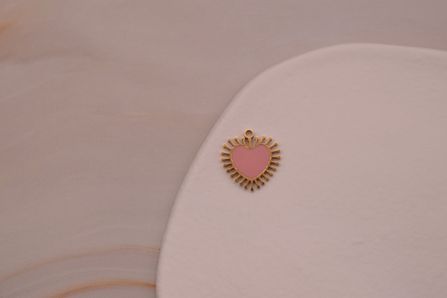 Gold Pink Spiked Heart