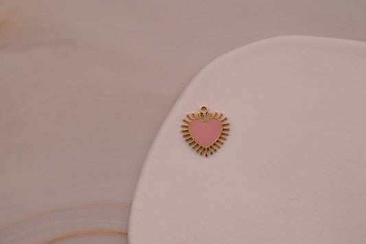 Gold Pink Spiked Heart
