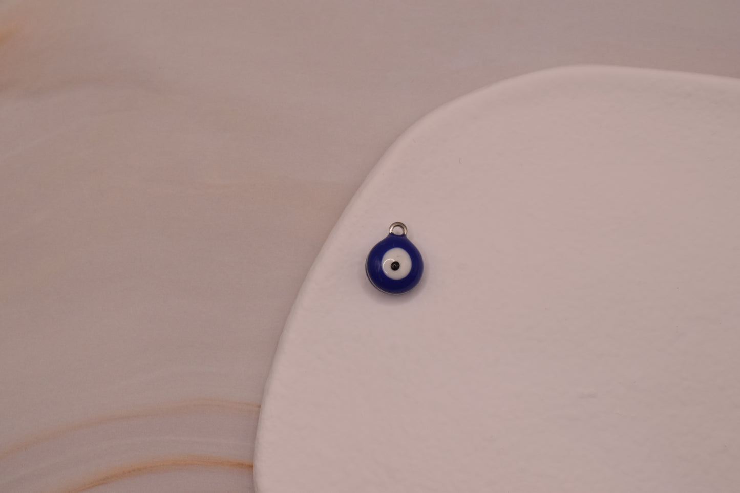 Dark Blue Evil Eye Silver Small