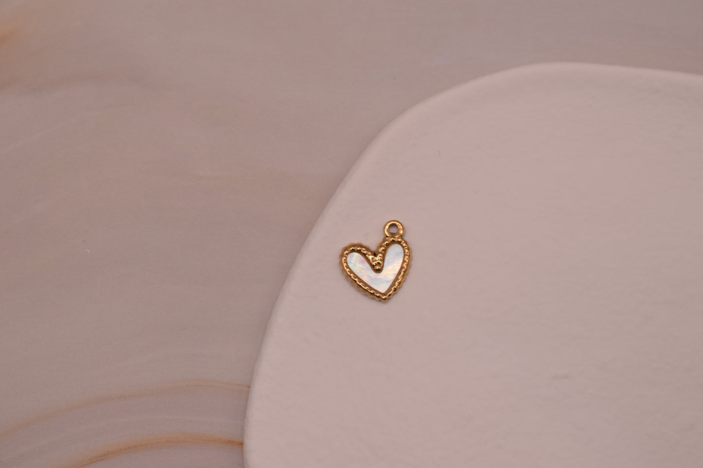 Gold White Heart Small