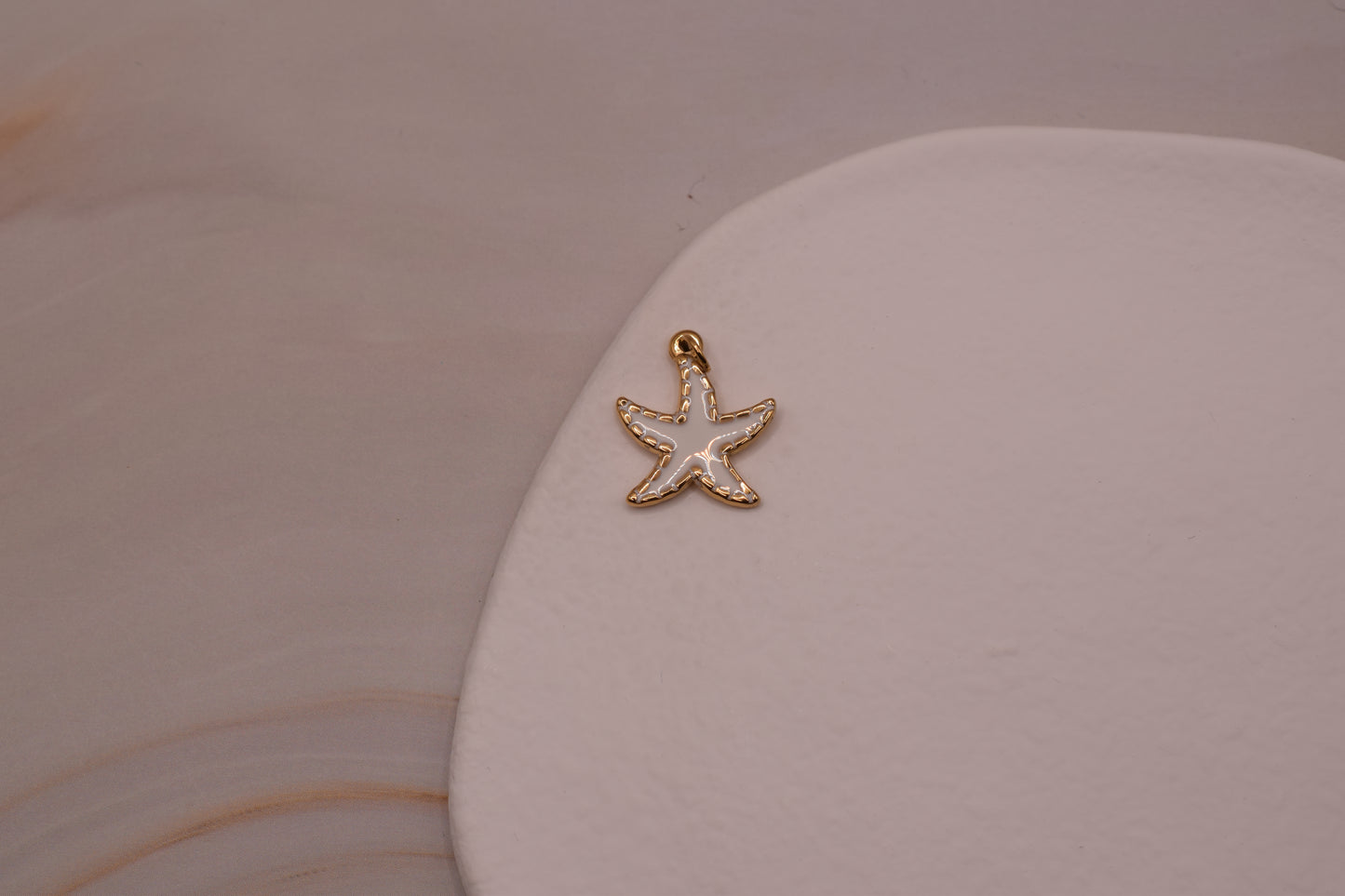 Gold & White Cute Starfish